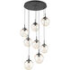Aster LED LED Matte Black Chandelier Ceiling Light, Round Multi-Port
