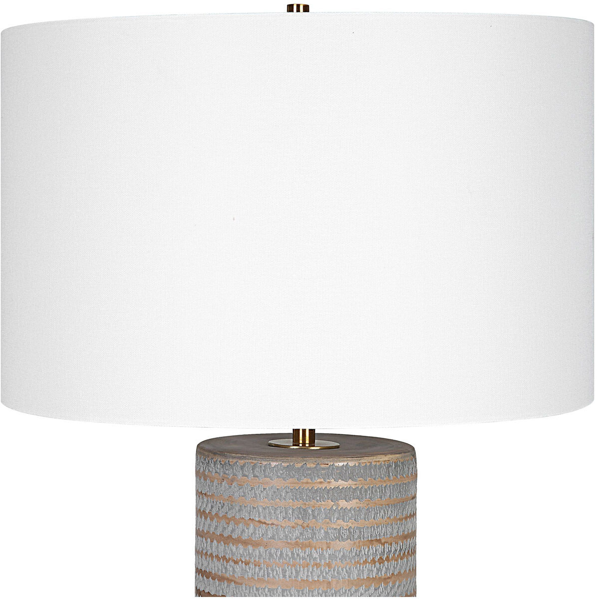 Monolith 29 inch 150.00 watt Frosted Pewter Gray and Antique Brass Table Lamp Portable Light