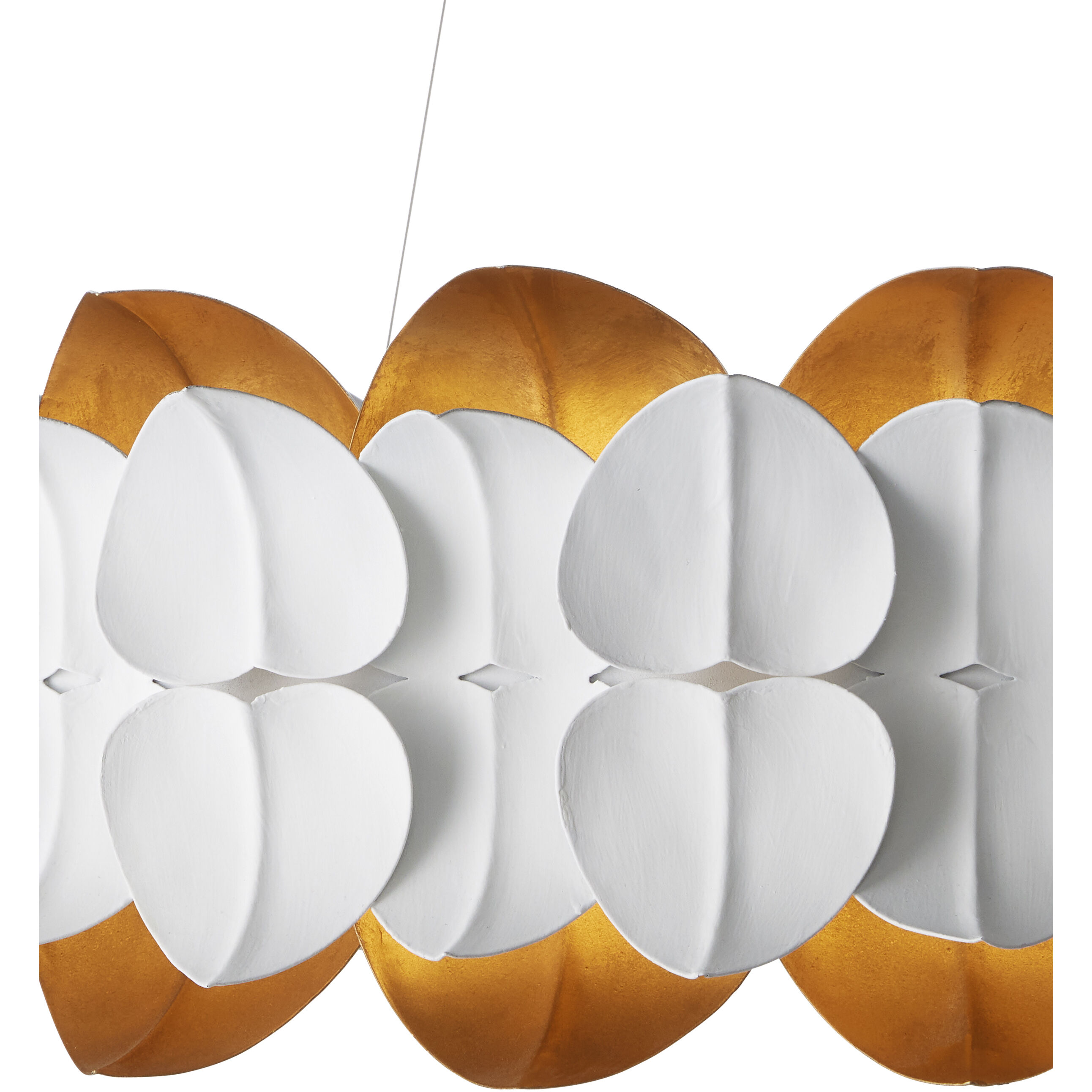Aventine LED 39 inch Gesso White/Contemporary Gold Chandelier Ceiling Light