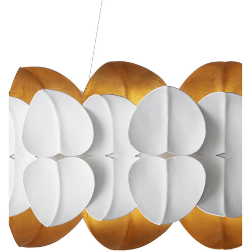 Aventine LED 39 inch Gesso White/Contemporary Gold Chandelier Ceiling Light