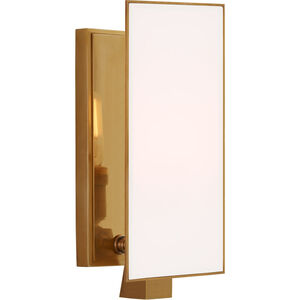Visual Comfort Signature Collection Thomas O'Brien Albertine 1 Light 3.5 inch Hand-Rubbed Antique Brass Sconce Wall Light in White Glass, Petite TOB2340HAB-WG - Open Box