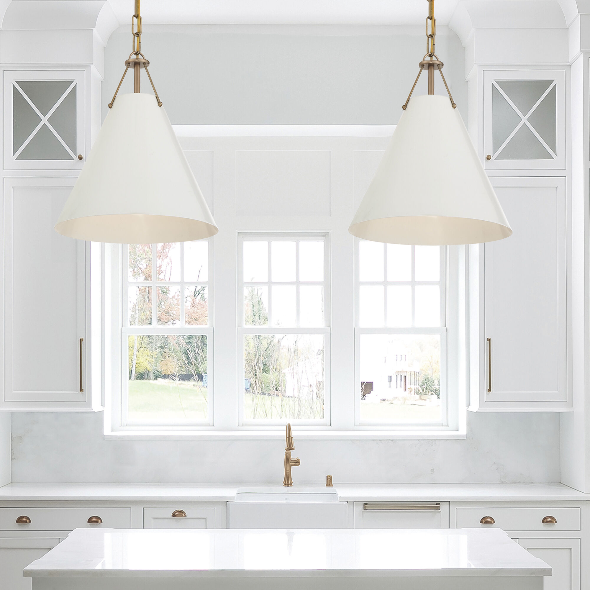 Xavier Pendant Ceiling Light in Vibrant Gold