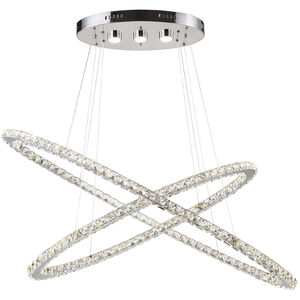 Blair 5 Light 47.25 inch Chrome 2-Tier Ring Chandelier Ceiling Light