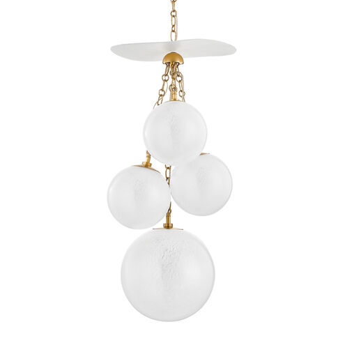 Antoinette 4 Light 16 inch Vintage Brass Pendant Ceiling Light