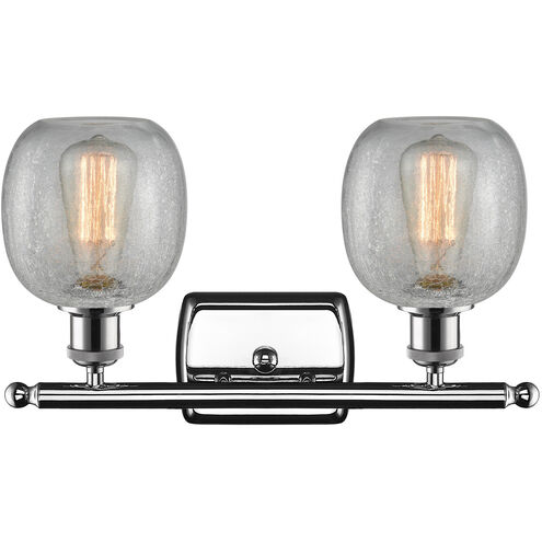 Ballston Belfast 2 Light 16 inch Polished Chrome Bath Vanity Light Wall Light in Clear Crackle Glass, Ballston