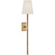 Chapman & Myers Basden LED 6 inch Antique-Burnished Brass and Natural Rattan Tail Sconce Wall Light