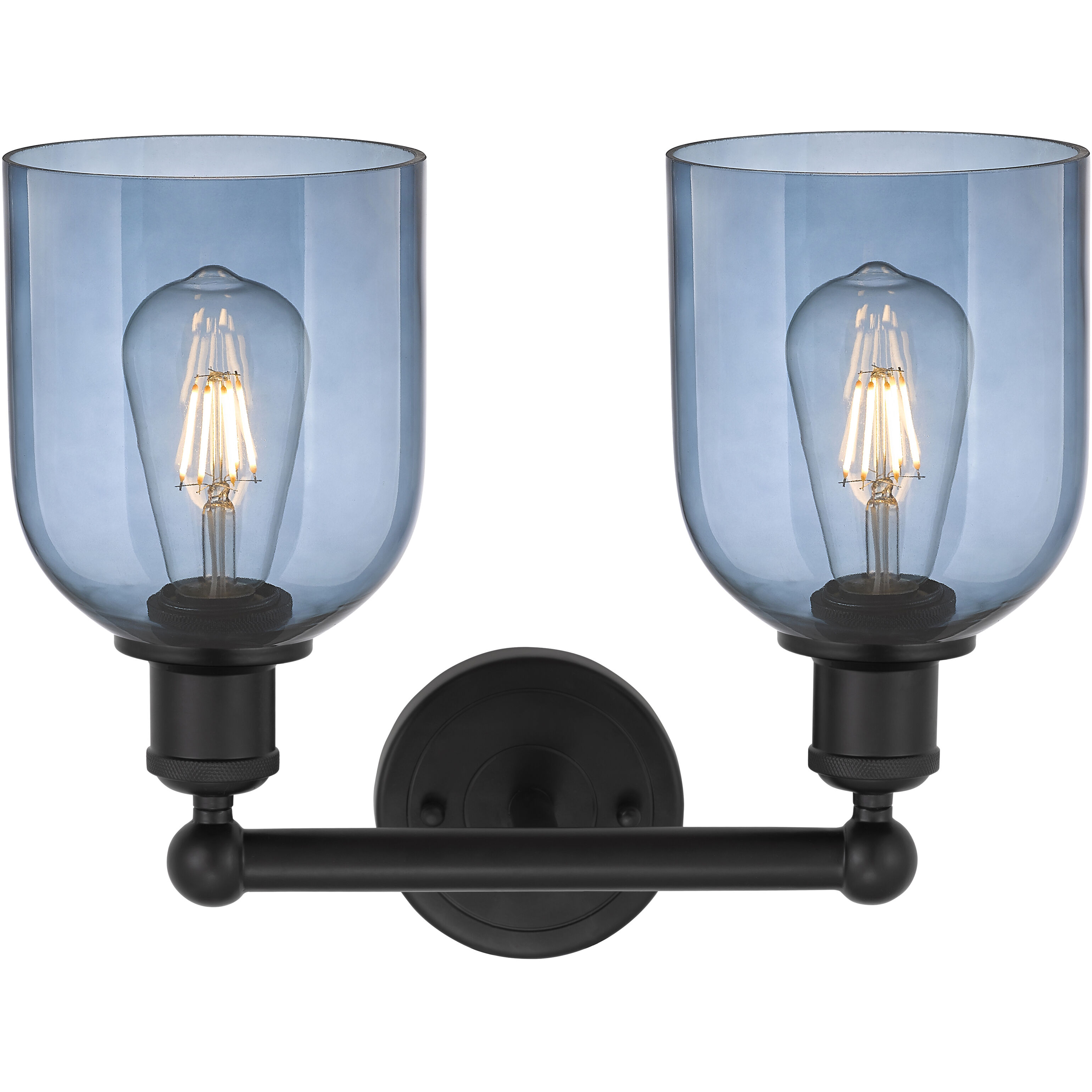 Edison Bella 2 Light 14.5 inch Matte Black Bath Vanity Light Wall Light