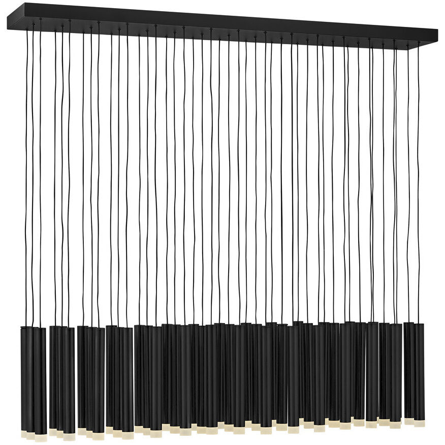 Harmony LED 48 inch Black Chandelier Ceiling Light, Linear & Oval