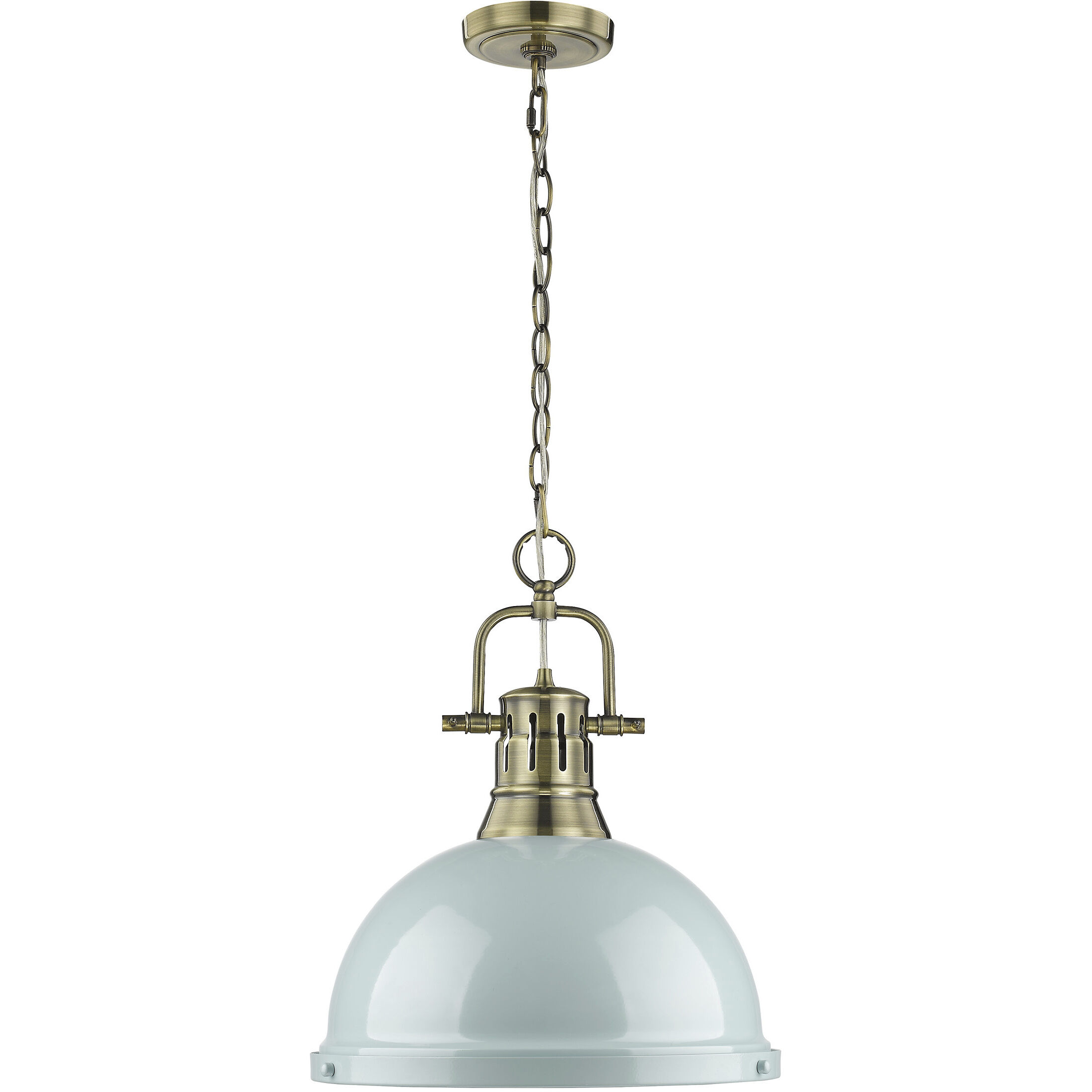 Yep Duncan 1 Light 14 inch Aged Brass Pendant Ceiling Light in Seafoam, Large