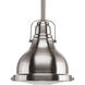 Fresnel Lens 1 Light 6 inch Brushed Nickel Mini-Pendant Ceiling Light in Standard
