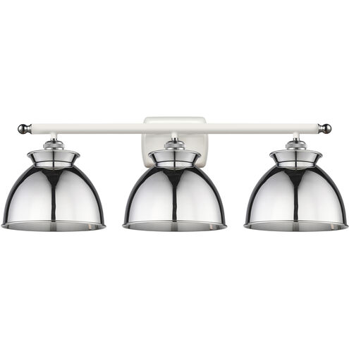 Adirondack 3 Light 28 inch White and Polished Chrome Bath Vanity Light Wall Light