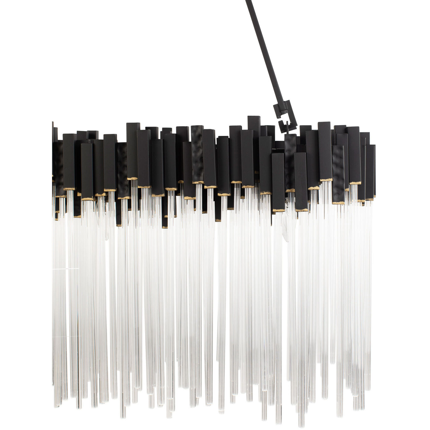 Matrix 6 Light 36.5 inch Matte Black and French Gold Linear Pendant Ceiling Light