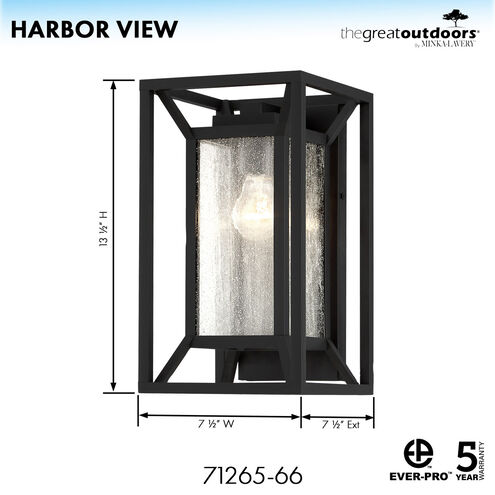 Harbor View 1 Light 13 inch Coal Outdoor Wall Mount, Great Outdoors