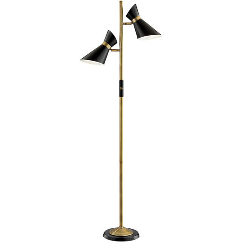 Jared 63 inch 60.00 watt Antique Brass Floor Lamp Portable Light