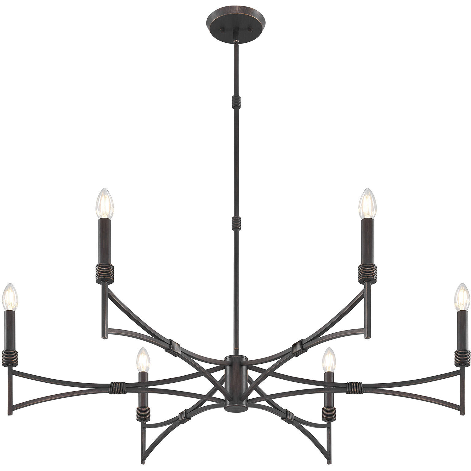 Gardner 6 Light 40 inch Champagne Mist Chandelier Ceiling Light