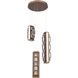 Tessera LED 21.3 inch Burnished Bronze with Light Oak Multi-Pendant Ceiling Light in 2700K LED, Tetro Cast