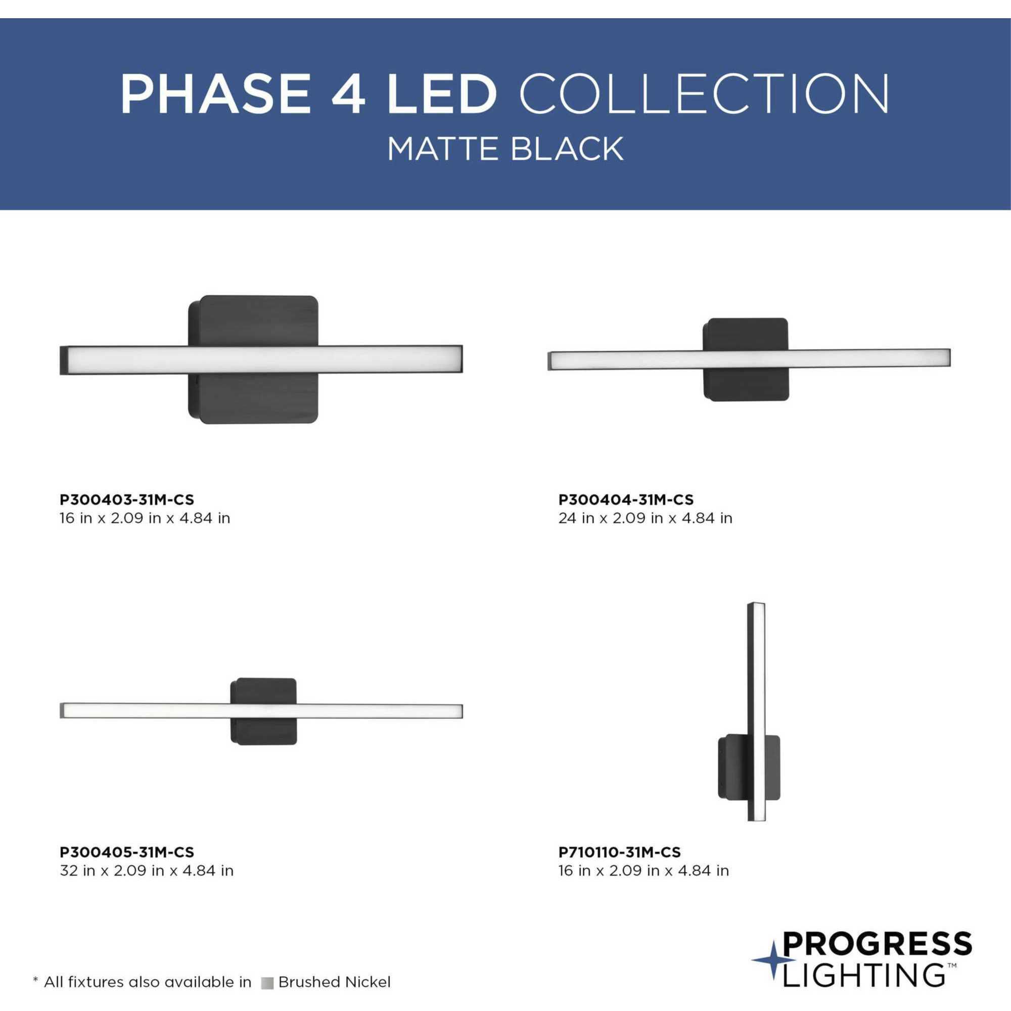 Phase 4 LED LED 24 inch Matte Black Linear Vanity Light Wall Light