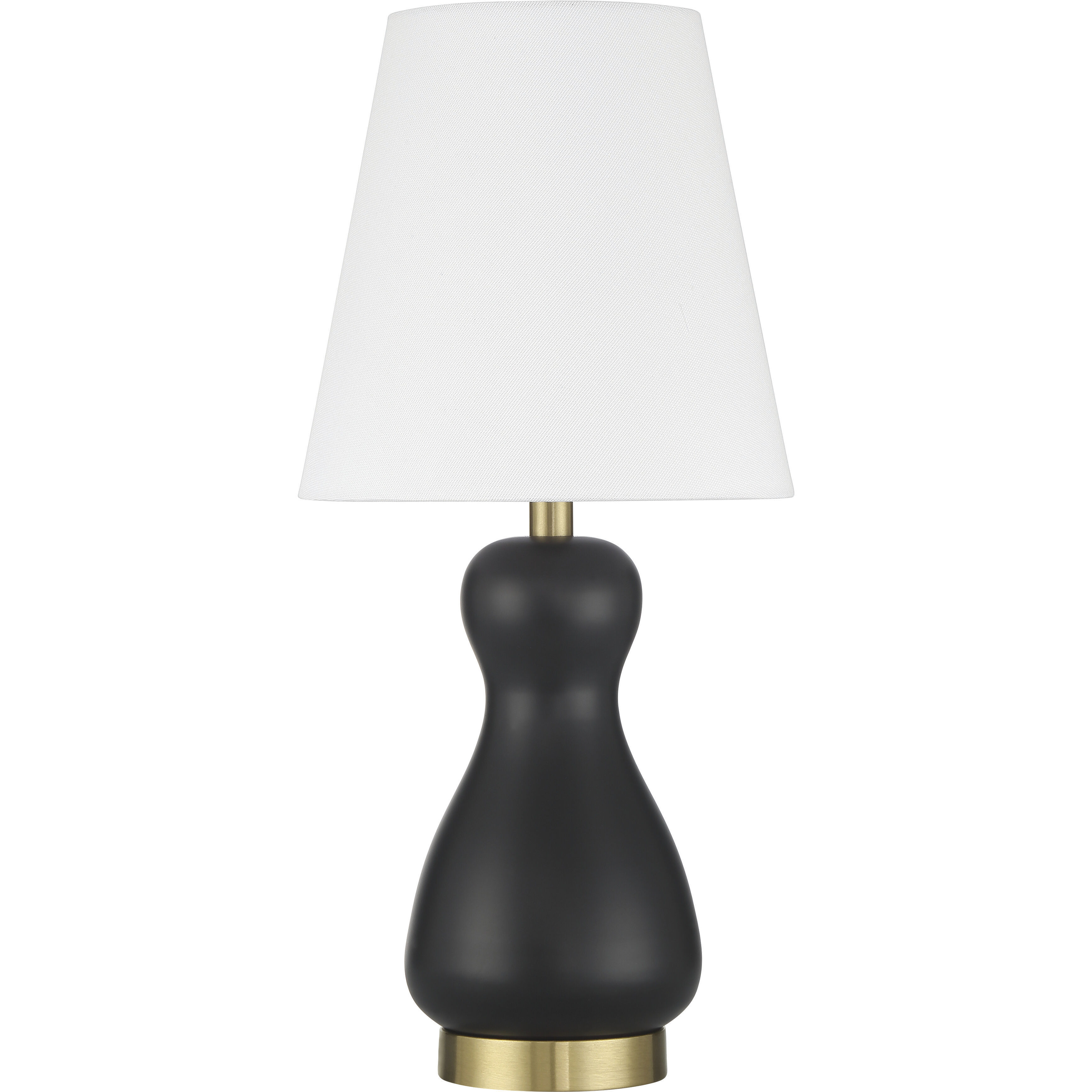 Gloria 18.03 inch 60 watt Flat Black and Satin Brass Table Lamp Portable Light