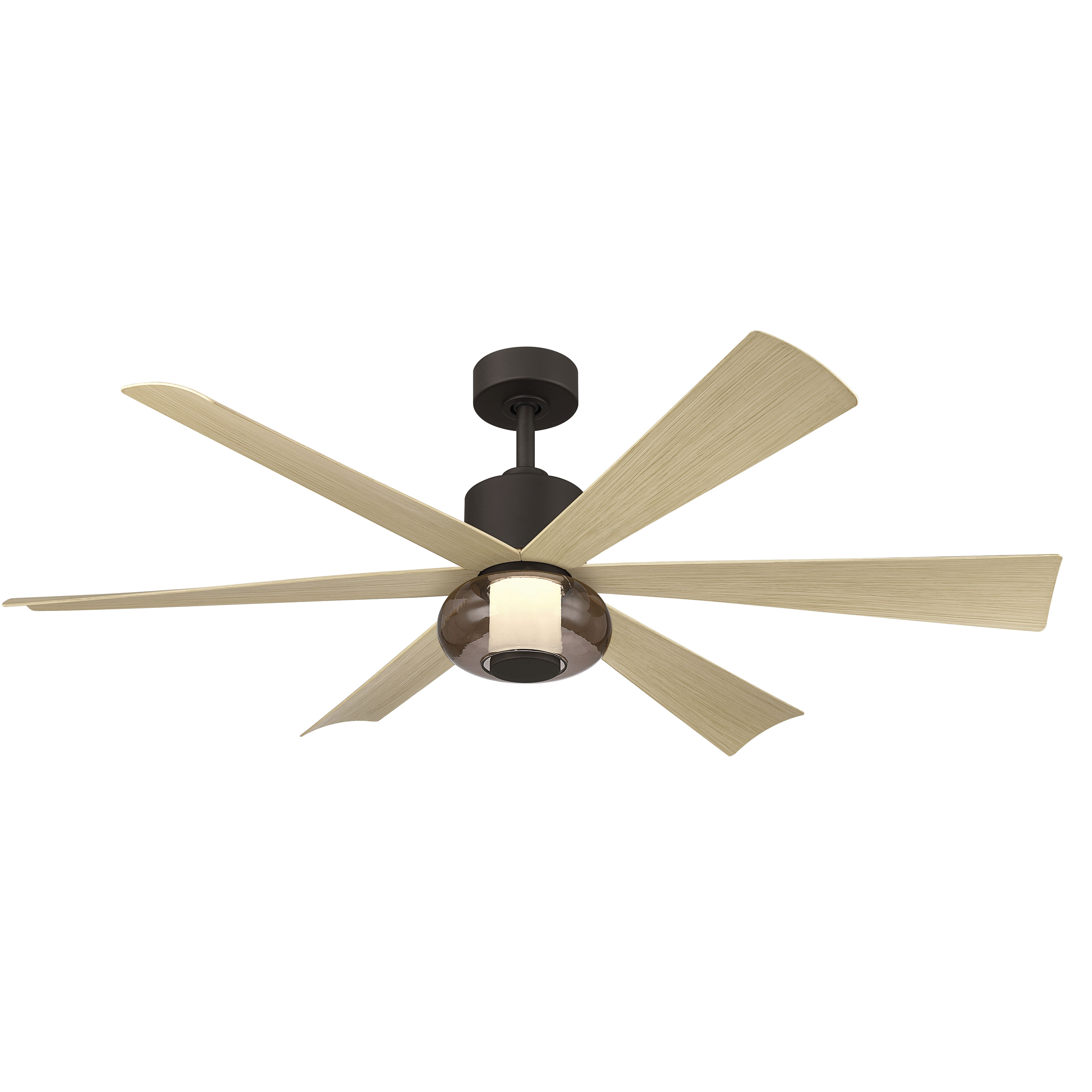 Veyra 56 inch Dark Bronze with White Oak Blades Smart Ceiling Fan