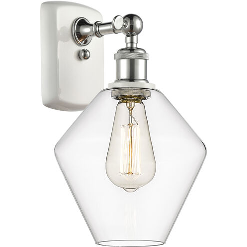 Ballston Cindyrella LED 8 inch White and Polished Chrome Sconce Wall Light in Clear Glass