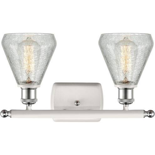 Ballston Conesus 2 Light 16 inch White and Polished Chrome Bath Vanity Light Wall Light, Ballston