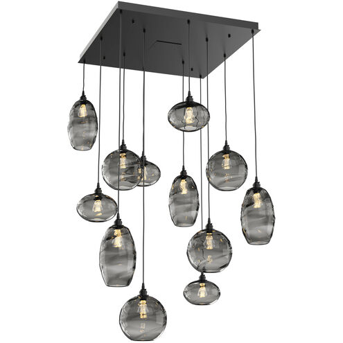 Misto 12 Light Matte Black Chandelier Ceiling Light, Square Multi-Port
