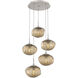 Nova Incandescent 5 Light Beige Silver Chandelier Ceiling Light, Round Multi-Port