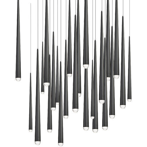 Cascade 25 Light 28 inch Black Multi-Light Pendant Ceiling Light