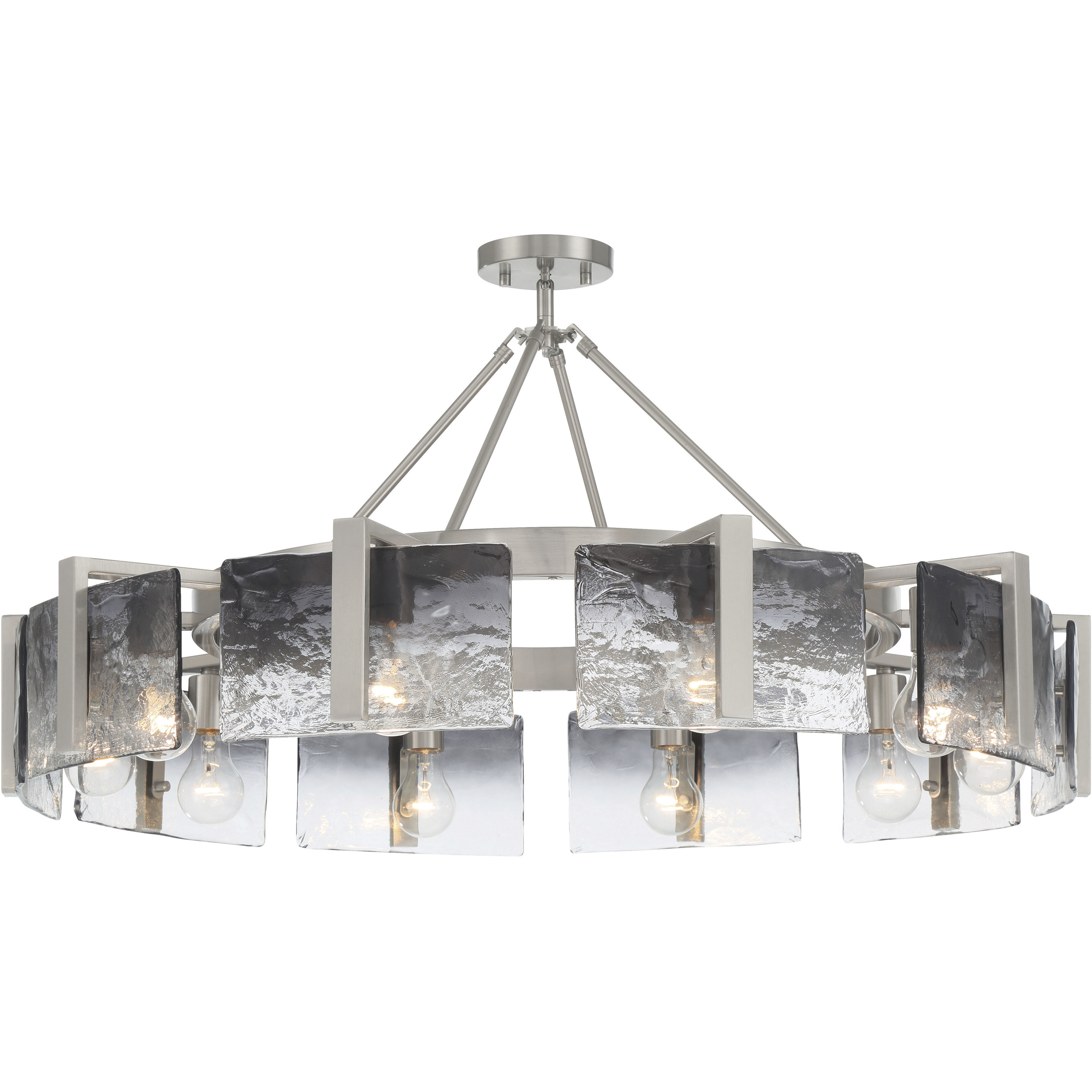 Aenon 10 Light 36 inch Pewter Semi-Flush Mount Ceiling Light