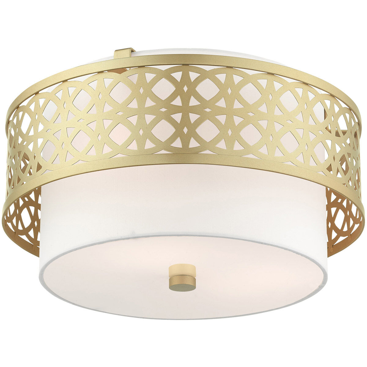 Calinda 3 Light 16 inch Soft Gold Semi Flush Ceiling Light