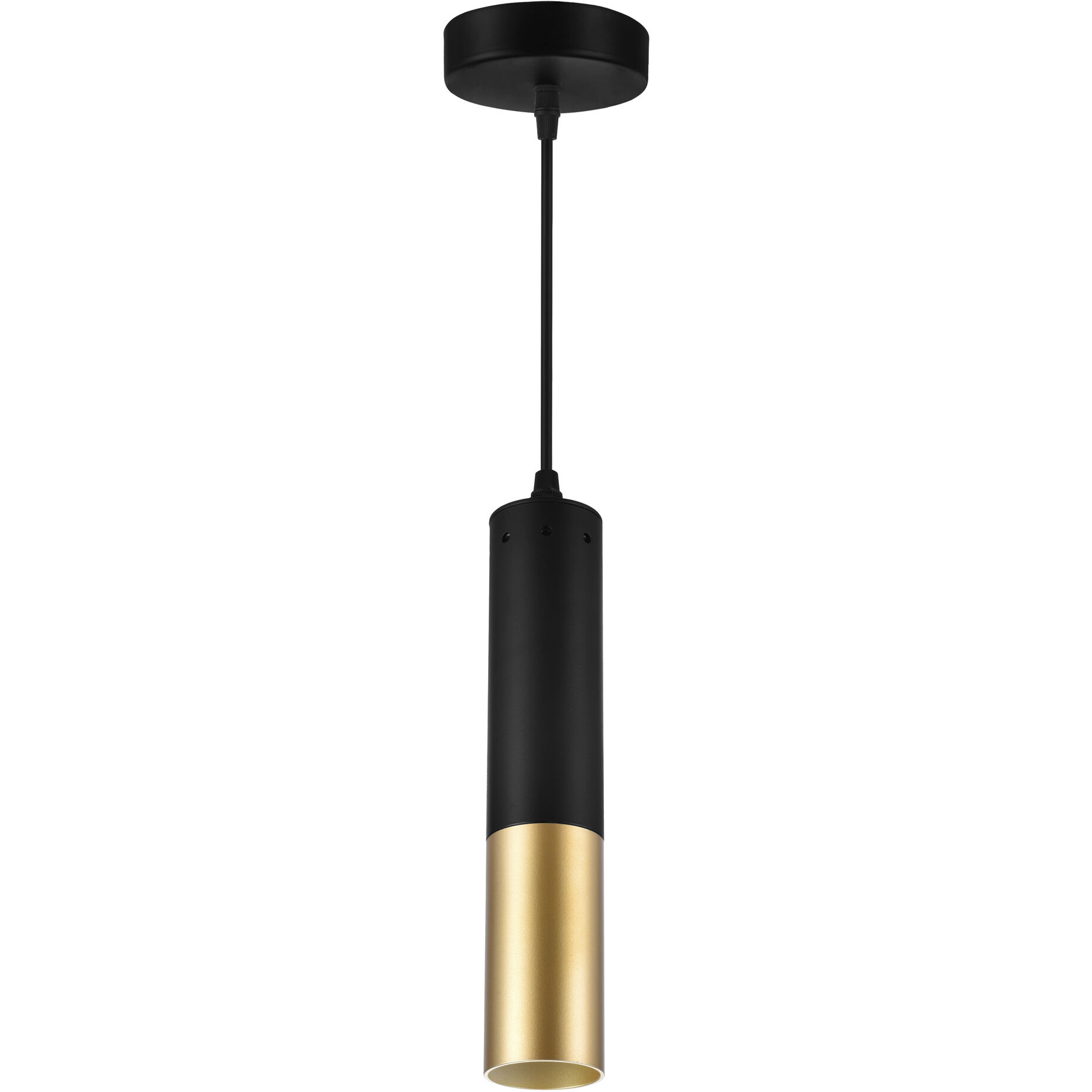 Anem 1 Light 2 inch Matte Black and Satin Gold Down Mini Pendant Ceiling Light