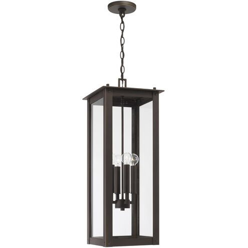 Hunt 4 Light 11 inch Oiled Bronze Outdoor Hanging Lantern