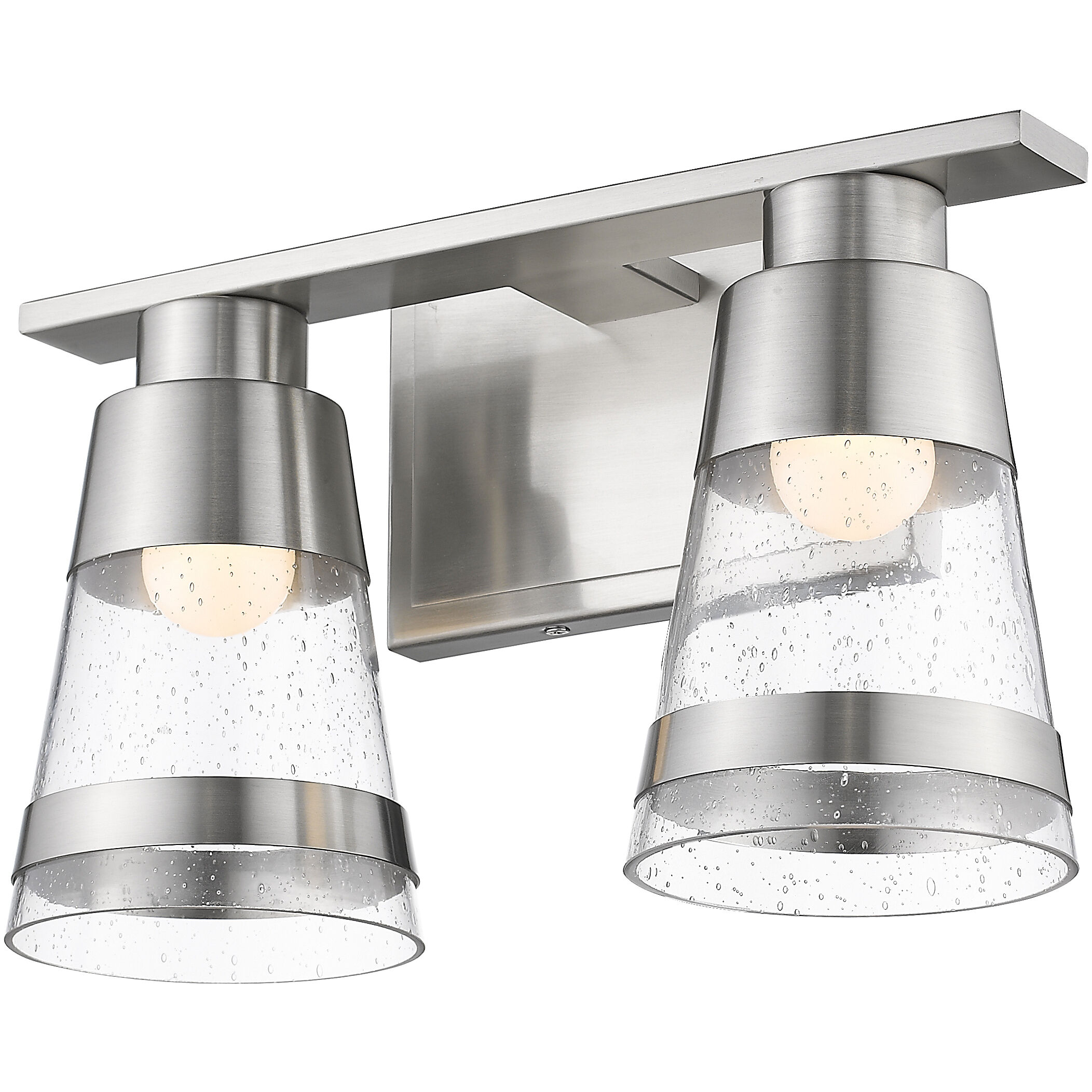 Ethos LED 13 inch Brushed Nickel Vanity Wall Light in Seedy Glass
