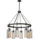 Union Square 8 Light 36 inch Graphite Chandelier Ceiling Light, Smoke Glass