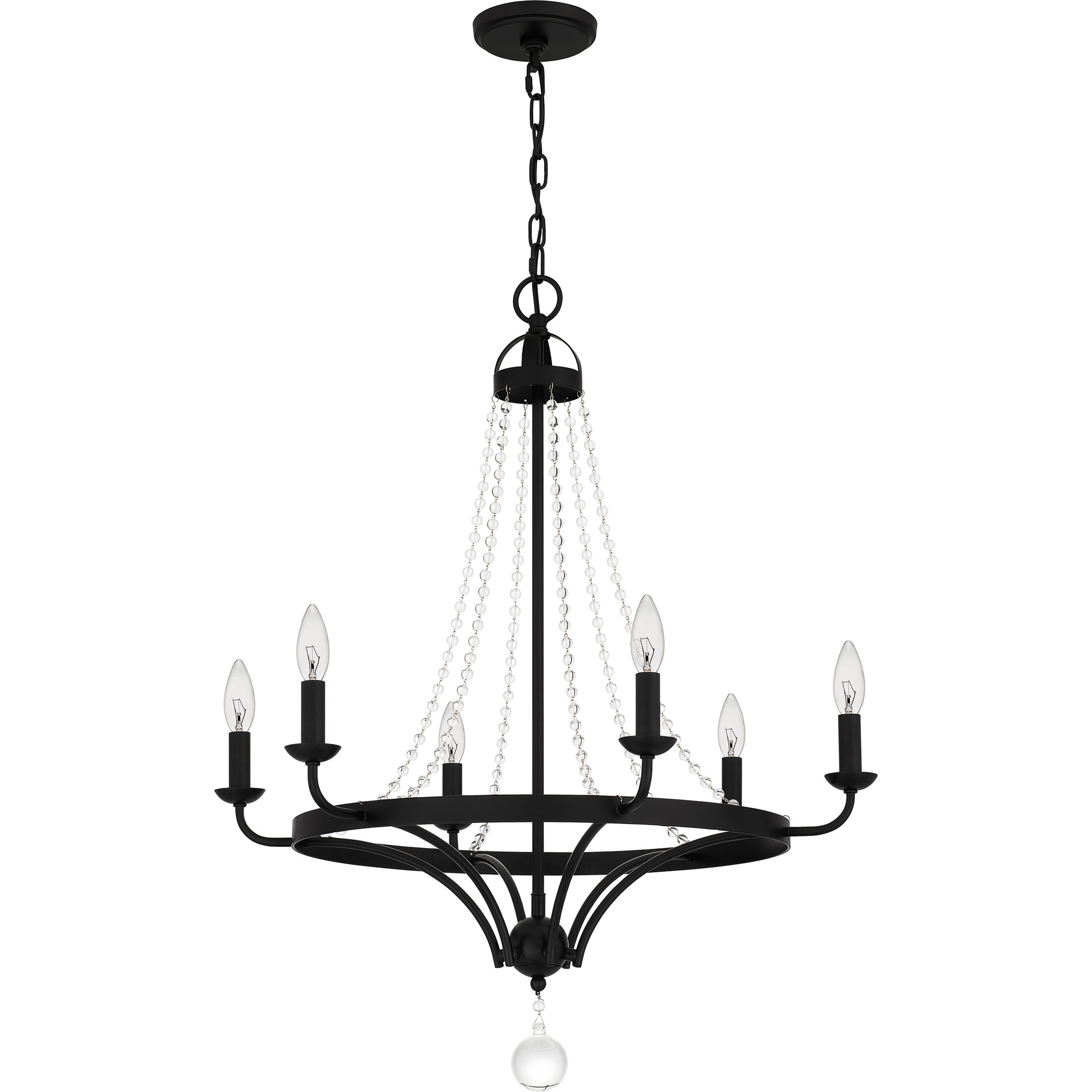 Adelaide 6 Light 26 inch Matte Black Chandelier Ceiling Light