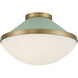 Xander 2 Light 16.25 inch Vibrant Gold and Green Flush Mount Ceiling Light