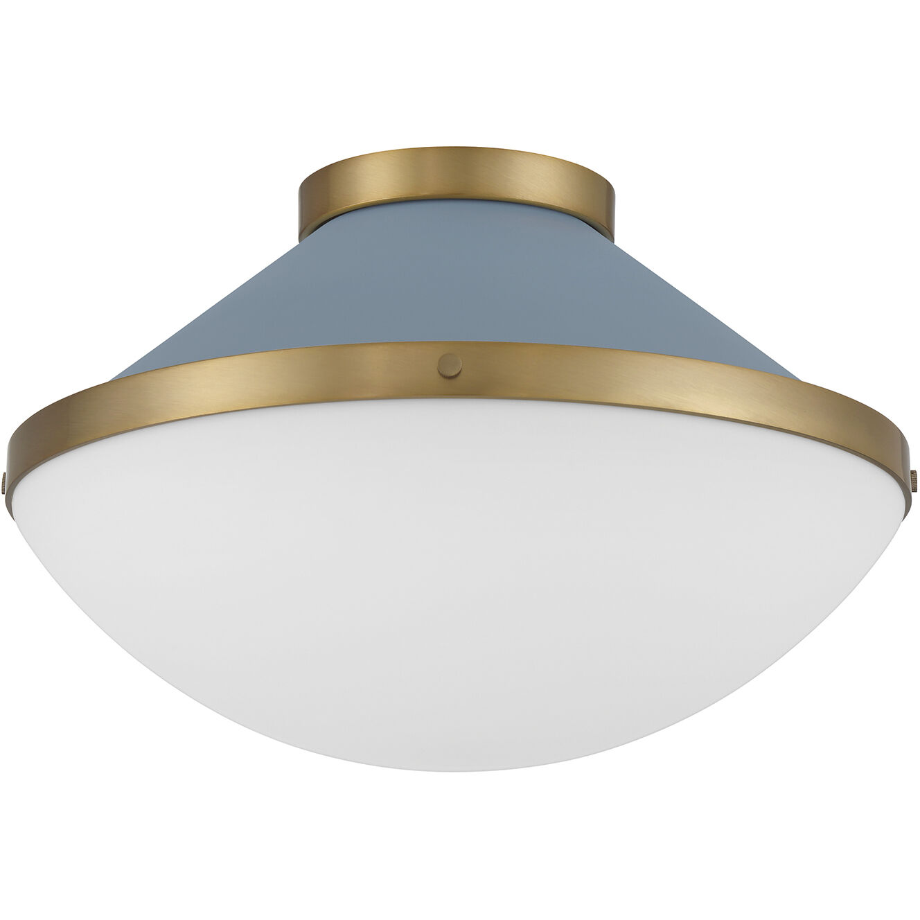 Xander 2 Light 16.25 inch Vibrant Gold Flush Ceiling Light in Vibrant Gold and Blue