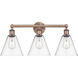 Berkshire 3 Light 26 inch Antique Copper Bath Vanity Light Wall Light in Clear