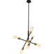 Axel 6 Light 17 inch Black and Brass Pendant Ceiling Light