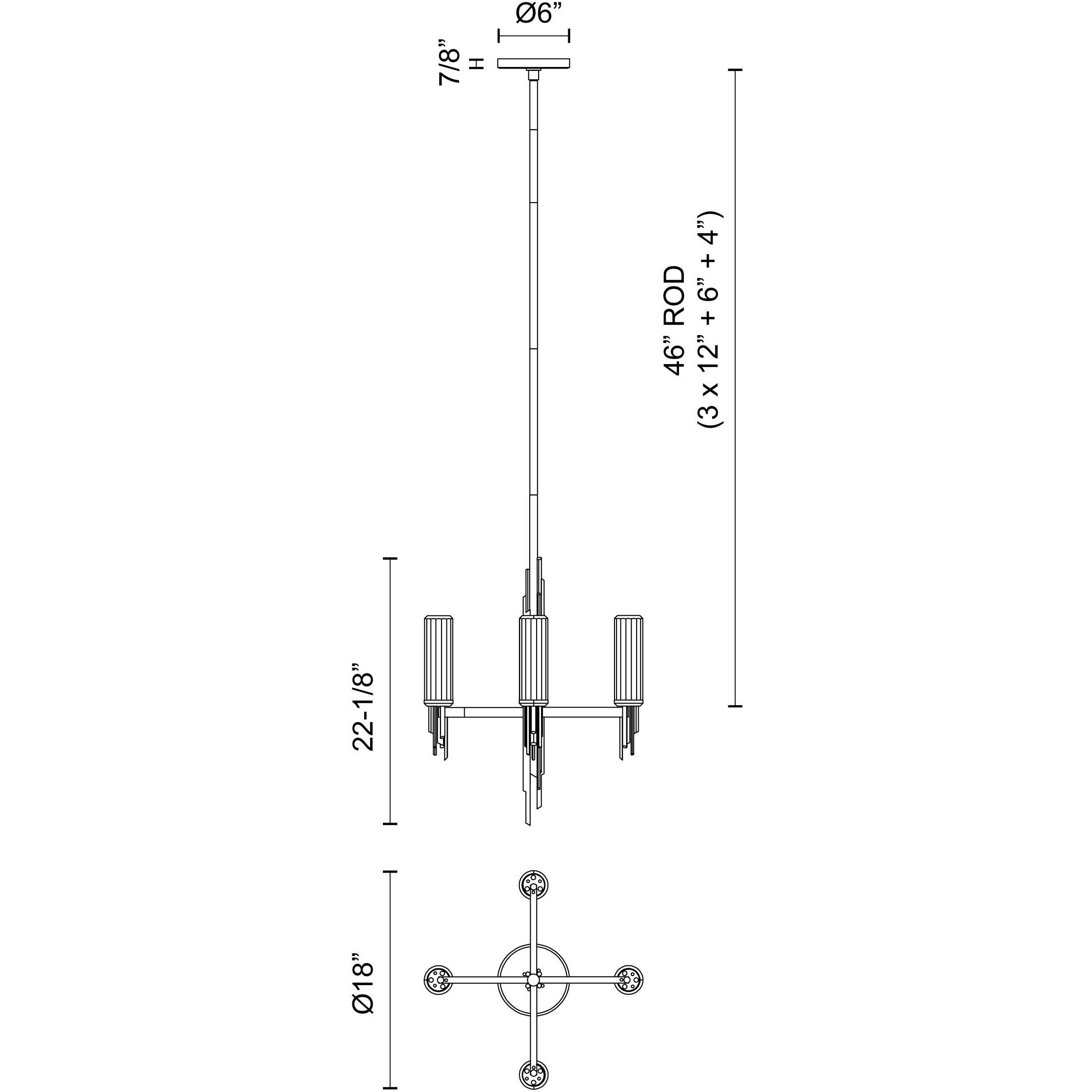 Torres 4 Light 18 inch Vintage Brass Chandelier Ceiling Light
