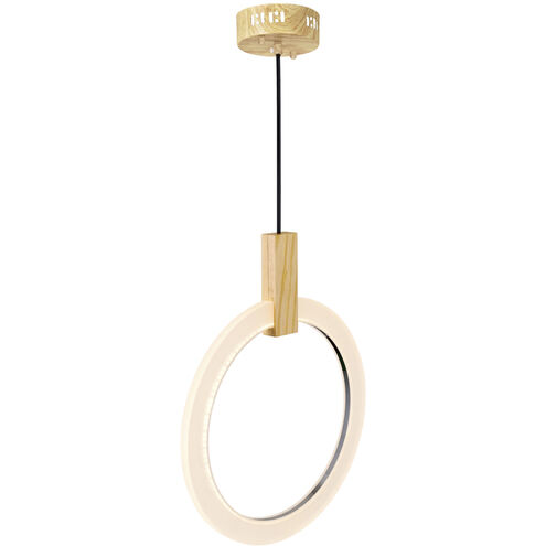 Anello LED 6 inch White Oak Down Pendant Ceiling Light