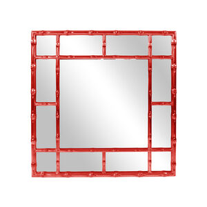Bamboo 40 X 40 inch Glossy Red Wall Mirror