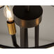 Coco LED 15.7 inch Gold and Black Semi-Flush Mount Ceiling Light
