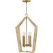 Sammi 4 Light 17 inch Lacquered Brass Pendant Ceiling Light