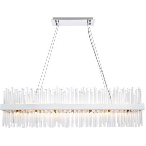 Dallas 28 Light 48 inch Chrome Linear Chandelier Ceiling Light