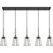 Auspice 5 Light 46 inch Brass and Black Pendant Ceiling Light