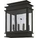 Princeton 3 Light 15 inch Black Outdoor Wall Lantern