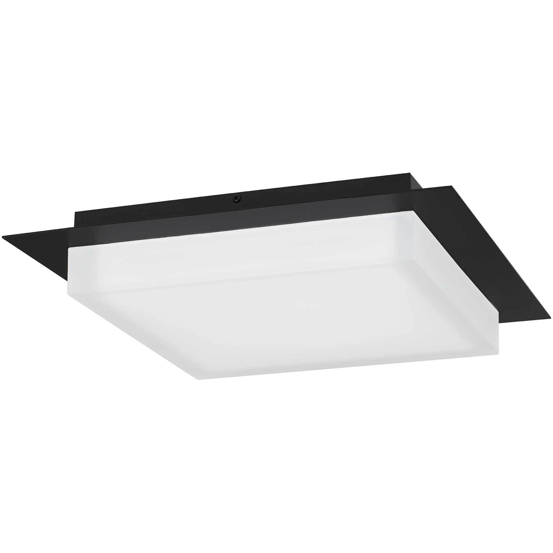 Foursquare LED 14 inch Sand Black Outdoor Flush Mount
