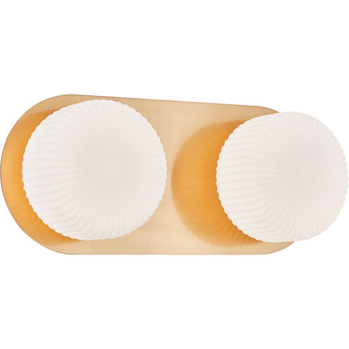 Knobbel Wall Sconce Wall Light in Opal, Aged Gold Brass
