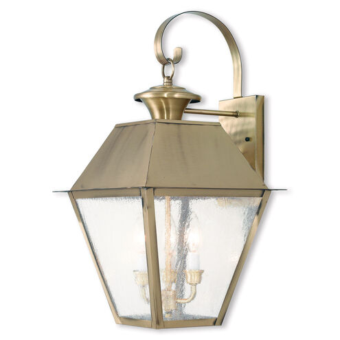 Mansfield 3 Light 23 inch Antique Brass Outdoor Wall Lantern